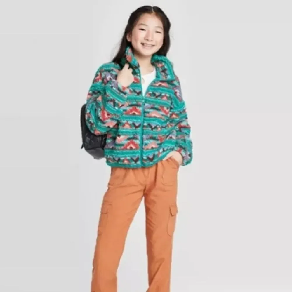 NWT Art class fuzzy zip up sweater